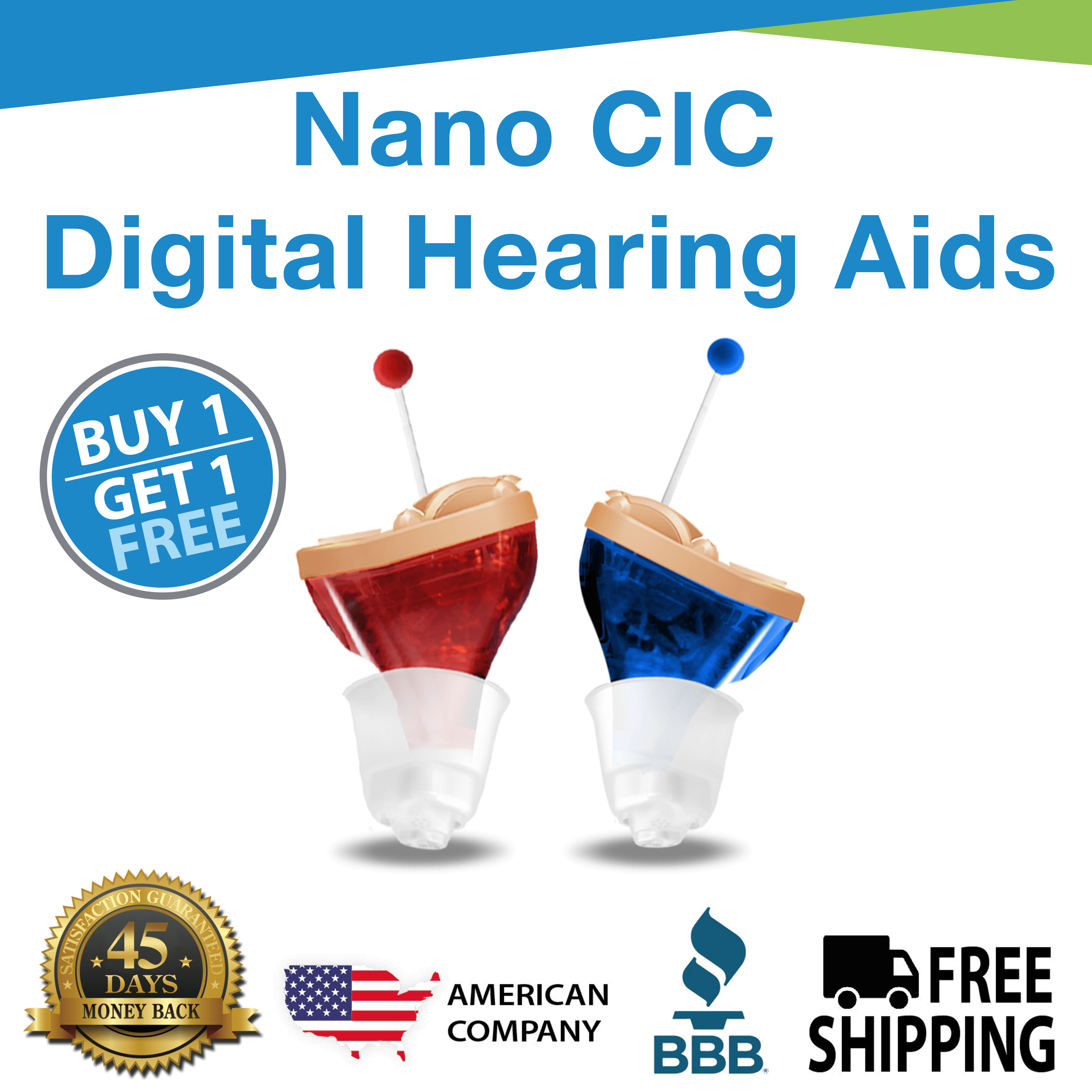 🔥 SALE! Buy 1 Nano CIC Digital Hearing Aid, Get the Second Ear FREE! Get an Entire Pair for Only $499! Includes FREE 6-Month Supply of Batteries Worth $50!